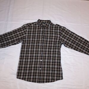Covington Long Sleeve Black, White, & Yellow Plaid Button Up Shirt. Small. NWOT.